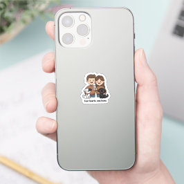 Koppel met huisdieren – Vier harten één thuis ontw Sticker