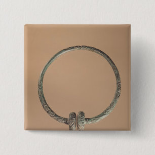 Koppel met ternaire design, vijfde tot vierde eeuw vierkante button 5,1 cm