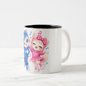 Koppel mok Cute Dancing Cats Koppel Mok | (Voorkant rechts)