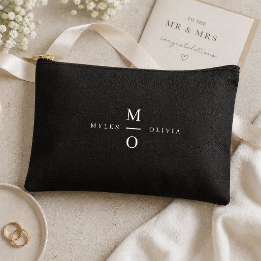 Koppel Monogram Elegant Minimaal Stijlvol Zwart Etui