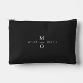 Koppel Monogram Elegant Minimaal Stijlvol Zwart Etui (Voorkant)
