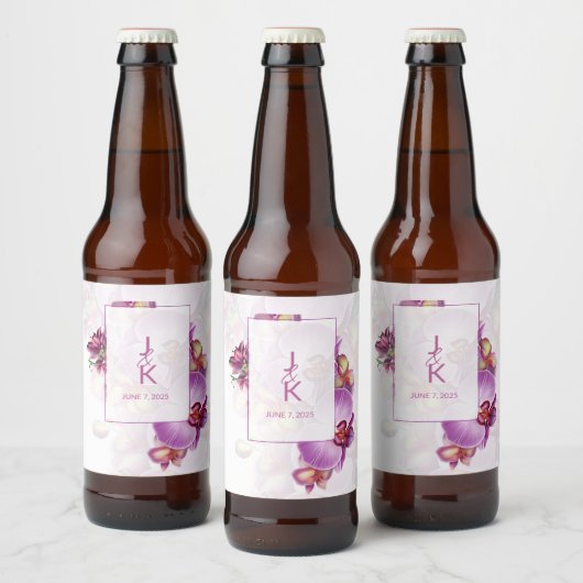 Koppel Monogram Eten en Drinken Label Set Bier Etiket (Flessen)