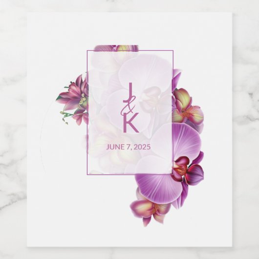 Koppel Monogram Eten en Drinken Label Set Wijn Etiket (Enkel label)