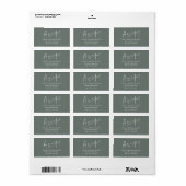 Koppel Monogram Hart Groen Retouradres Etiket (Full Sheet)