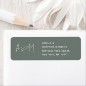 Koppel Monogram Hart Groen Retouradres Etiket (Insitu)