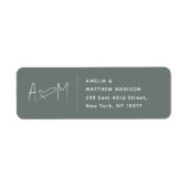 Koppel Monogram Hart Groen Retouradres Etiket (Voorkant)