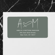 Koppel Monogram Hart Groen Retouradres