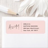 Koppel Monogram Hart Roze Retouradres Etiket (Insitu)