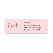 Koppel Monogram Hart Roze Retouradres Etiket (Voorkant)