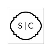 Koppel Monogram Hout Art Stamp Rubberstempel (Afrduk)