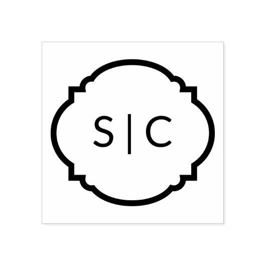 Koppel Monogram Hout Art Stamp Rubberstempel (Afrduk)