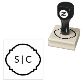 Koppel Monogram Hout Art Stamp Rubberstempel