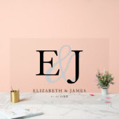 Koppel Monogram Initialen Elegant Trouwteken Acryl Bord (Huwelijk)