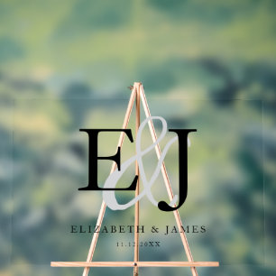 Koppel Monogram Initialen Elegant Trouwteken Acryl Bord