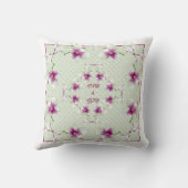 Koppel Monogram Rode Groene Orchideeën Kussen (Achterkant)