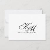 Koppel Monogram Script Initialen Naam Notitiekaartje (Voorkant)