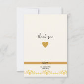 Koppel Monogram trouwdatum decoratieve boarder Bedankkaart (Voorkant)