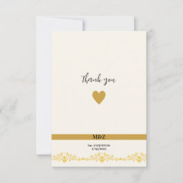 Koppel Monogram trouwdatum decoratieve boarder Bedankkaart