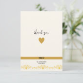 Koppel Monogram trouwdatum decoratieve boarder Bedankkaart (Staand voorkant)