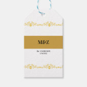 Koppel Monogram trouwdatum decoratieve boarder Cadeaulabel (Voorkant)