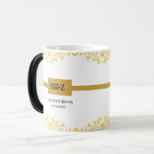 Koppel Monogram trouwdatum decoratieve boarder Magische Mok (Voorkant links)