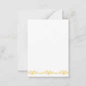 Koppel Monogram trouwdatum decoratieve boarder Notitiekaartje (Achterkant)