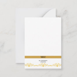 Koppel Monogram trouwdatum decoratieve boarder Notitiekaartje