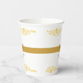 Koppel Monogram trouwdatum decoratieve boarder Papieren Bekers (Links)