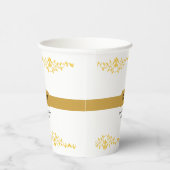 Koppel Monogram trouwdatum decoratieve boarder Papieren Bekers (Rechts)