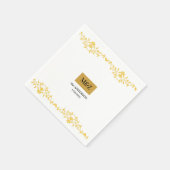 Koppel Monogram trouwdatum decoratieve boarder Servet (Hoek)