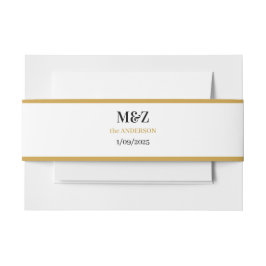 Koppel Monogram trouwdatum eenvoudige gouden board Uitnodigingen Wikkel