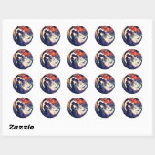 Koppel nep glas-in-lood ronde sticker (Vel)