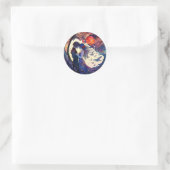 Koppel nep glas-in-lood ronde sticker (Tas)