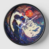Koppel nep glas-in-lood wandklok (Voorkant)