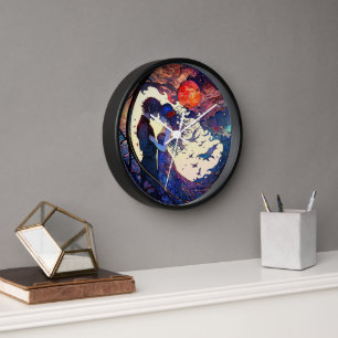Koppel nep glas-in-lood wandklok