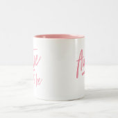 Koppel om coole tekst in roze te zijn tweekleurige koffiemok (Center)