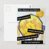 Koppel op het strand met hotdog Grappig gepersonal Briefkaart (Voorkant / Achterkant)