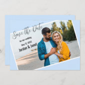 Koppel op het strand plat save the date kaart (Voorkant / Achterkant)