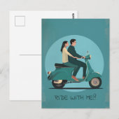 Koppel op motorfiets briefkaart (Voorkant / Achterkant)