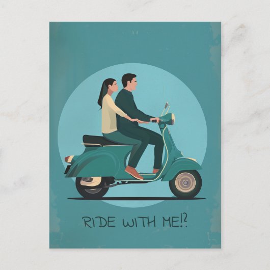 Koppel op motorfiets briefkaart (Voorkant)