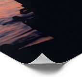 Koppel op zee bij zonsondergang poster (Hoek)