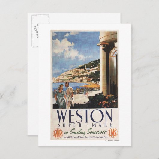 Koppel over het Poster van de kustlijn Briefkaart (Voorkant / Achterkant)