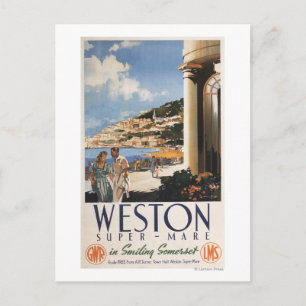 Koppel over het Poster van de kustlijn Briefkaart