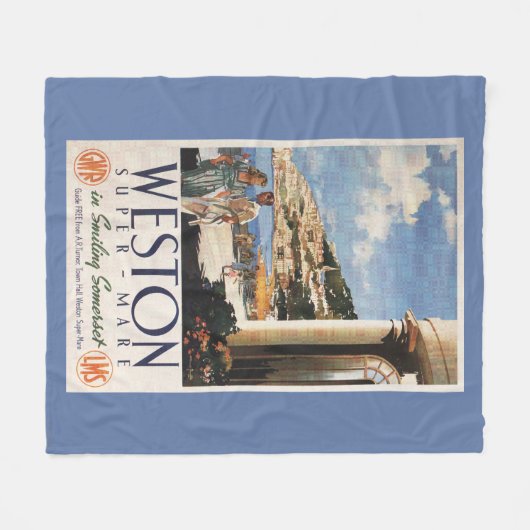 Koppel over het Poster van de kustlijn Fleece Deken (Voorkant (Horizontaal))