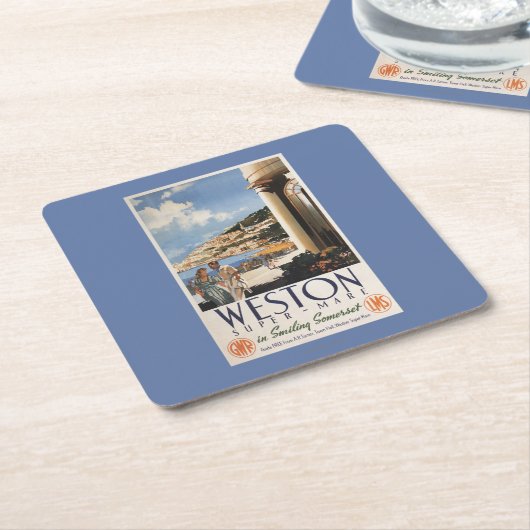 Koppel over het Poster van de kustlijn Kartonnen Onderzetters (Schuin)