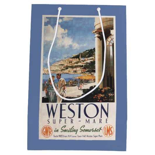 Koppel over het Poster van de kustlijn Medium Cadeauzakje (Achterkant)