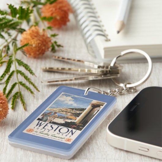 Koppel over het Poster van de kustlijn Sleutelhanger (Voorkant Rechts)