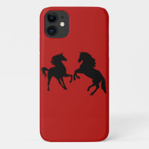 Koppel Paard Rood iPhone Hoesje - Kies Kleur