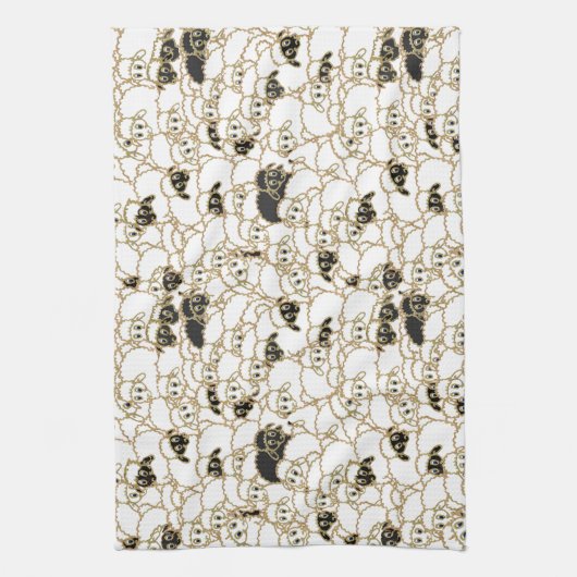 koppel schapen theedoek (Verticaal)