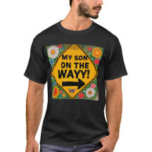 Koppel T-shirts print met baby op weg